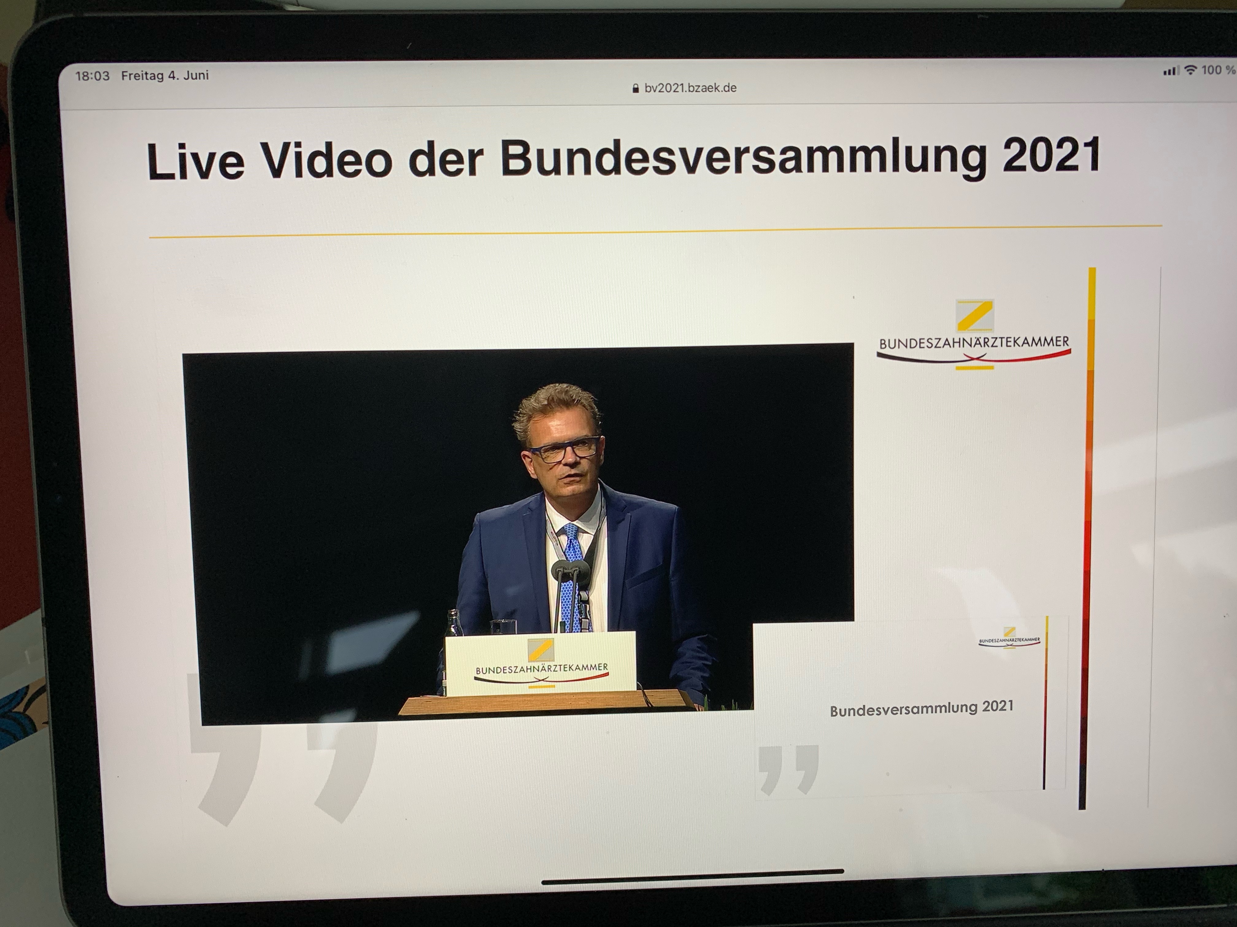 Prof. Dr. Christoph Benz - Präsident der Bundeszahnärztekammer